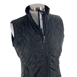 Marker Black Quilted Fitted Vest Womens Large